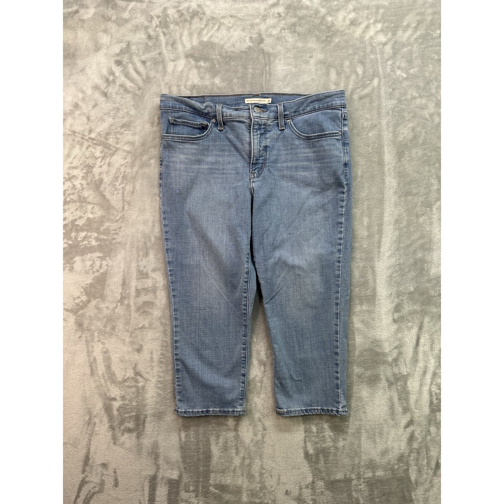 Levis 311 Shaping Skinny Capri  Womens Sz 32 Blue Jeans Mid Rise Stretch Beach